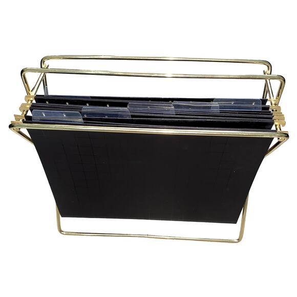 Black and Gold Desktop File Holder With Folders - Picture 1 of 4